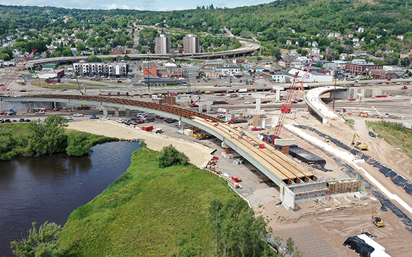 Photo: Construction on the Twin Ports Interchange in Duluth.